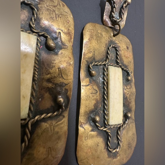 Vintage Brazilian earrings with real ivory detail - Picture 12 of 17